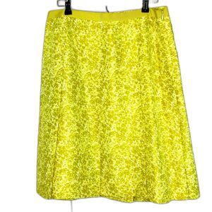 Womens VTG Banana Republic Silk Skirt Lime Green Chartreuse Lined Size 10